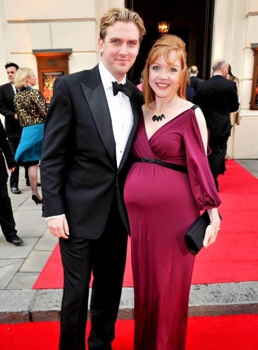 Dan Stevens and Susie Hariet at Olivier Awards when Hariet was pregnant with Willow Stevens.